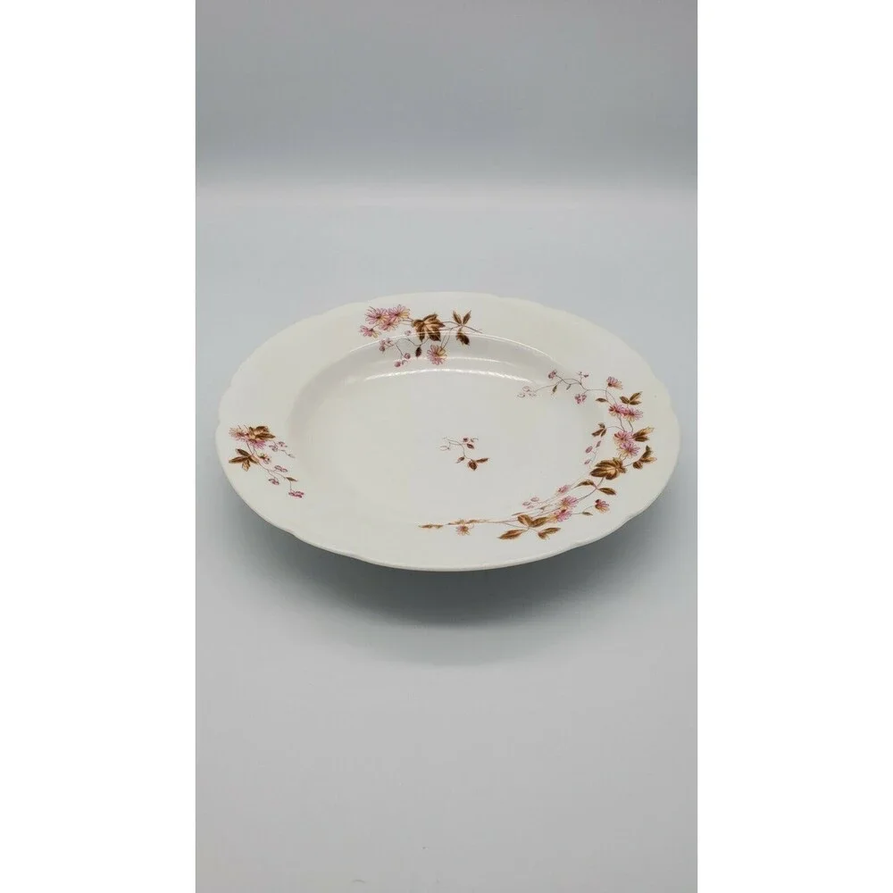 Leonard Vienna Austria Bowl Pink Green Yellow Daisy Floral Scalloped